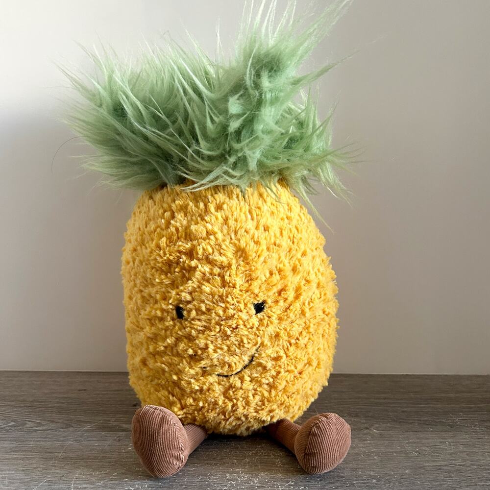 Jellycat Amuseables Pineapple fruit Plush Soft Toy RETIRED Authentic Cut Tag EUC